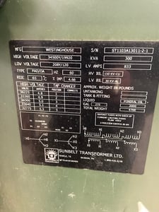 300 KVA 34500Y/19920 Primary, 208Y/120 Secondary, 3 phase, Padmount Transformer