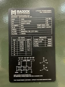 1500 KVA 12470GY/7200 Primary, 2400Y/1386 Secondary, 3 phase, Padmount Transformer