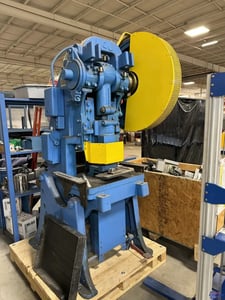 35 Ton, L & J, OBI flywheel press, 9" Shut Height, 15" x 26.5" bed