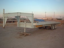 24' Flatbed Trailer, Tandem Axel, Dual Tire, Gooseneck Type, 25000 Lb. capacity, 24" x 8" deck