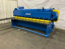 10 gauge x 10' Cincinnati #1010, power squaring shear, 6.5" gap, 36" FOPBG, 10' squaring arm, 11 holddowns