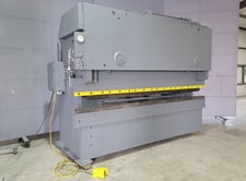 150 Ton, HTC #150G, hydraulic press brake, 12' overall, 124" between housing, 8" throat, 15 HP, manual Back