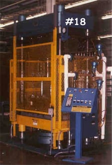 500 Ton, 50" x 40", up-acting, 72" daylight, 50" stroke, 50 HP hydraulic unit, 6" posts, 1987, #18