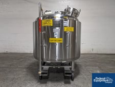 317 gallon Precision Stainless Reactor, 316L Stainless Steel, 52" dia x 33" straight side, 45 psi @ 350°F