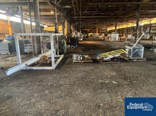 Flexicon Bulk Bag Unload Stand, 2 ton hoist, bottom bag massagers, with bottom receiving hopper with inclined