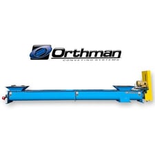 12" diameter x 14' long, Orthman, industrial screw auger conveyor, 13" x 13" flanged discharge