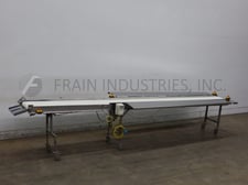 15-3/4" wide x 16.11' long, Stainless Steel table top conveyor with variable speed controller