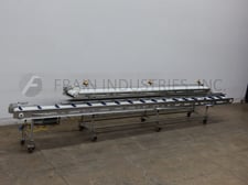 12" wide x 23.4' long, Stainless Steel 2 tier table top conveyor with variable speed controls