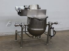 100 gallon Lee #100CHD9MSI, 316 Stainless Steel, slanted double motion scrape surface agitation, half
