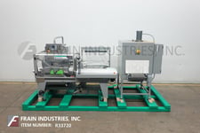 Texwrap #ST3322R, automatic l-bar sealer & shrin, MicroLogix 1400 with swing arm touch pad and E-Stop