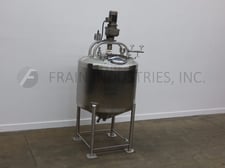 500 gallon Feldmeier, 316 Stainless Steel single wall tank, 57" dia with 42" straight wall and 16" deep cone