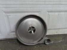 18" Distribution deck with discharge spout for screener separator, Stainless Steel ring