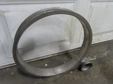 18" Screener ring with discharge spout for screener separator, Stainless Steel ring