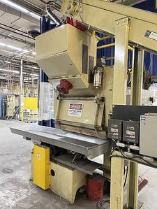 6 cu.ft. Metfin #Series-I-600, rubber belt tumblast, 1 wheel, 15 HP drirect drive blast wheel, 2016