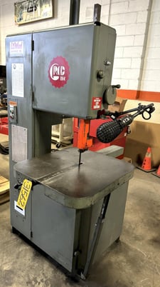 18" x 12" Grob #4V-18, vertical band saw, 1" x 150" blade, 40-5000 FPM, 28" x 24" air-hydraulic feed table, 3