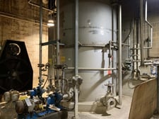 Stainless Steel Tank w/ (2) 7-1/2 HP Pumps, 9' diameter x 13' H