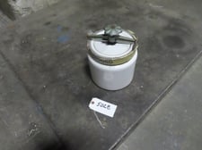 U.S. Stoneware, 1.5 gallon jar roller mill, aluminia, 5.25" dia. mouth opening, w/lid