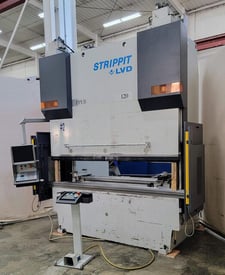 120 Ton, Strippit LVD #120BH08-CAD-CNC, press brake, Cadman 5-Axis CNC Control, 8' overall, 80" between