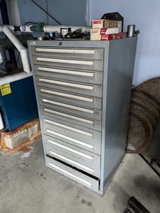 Tool storage cabinet, with miscellaneous tooling and items