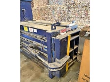 Selco #HL-12-LH, horizontal baler, 20 HP motor, 6" cylinder, 50" x 28" hopper opening, infeed conveyor