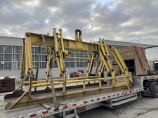 50000 lb. C & F, adustable plate lifter, 240" length of legs, 288" max plate length, 60"-120" plate width