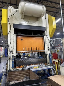 600 Ton, Blow #SE2-600-96-48, straight side double crank press, 16" stroke, 41" Shut Height, 10" ram adj
