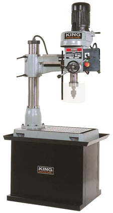 4-1/2" King Canada #KC-35/SS-35, Radial Drilling Machine w/ Safety Guard & Stand, 1-1/4" bore diameter