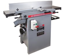 12" King Canada #KC-12HJPC, Industrial Jointer/Planer w/ Spiral Cutterhead, 0.125" depth of Cut, 2.75"