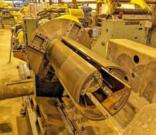 20000 lb. Paxson, uncoiler, 48" face mandrel, 17"-21" expansion range, 7.5" diameter shaft