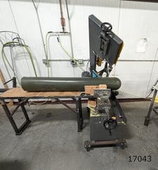 7" x 15.5" Clausing #225W, horizontal bandsaw, 1" x11'x.035"blade, 60-250 FPM, 6.5 gallon coolant capacity