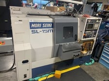 Mori Seiki #SL-15MC, CNC lathe, 17.7" swing, 1.6" bar, 23.4" centers, 6.3" dia., 20.7" lgth, 50-5000 RPM