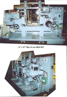 8" x 27" Hey #3, 15 HP heads, air vises, 1989