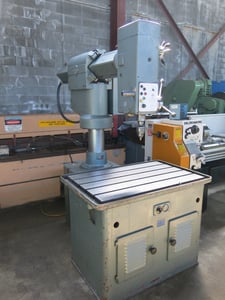 Donau #DR-32, table type radial drill, Morse #4 spindle taper, (3) T-slots on table