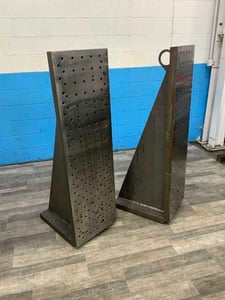18" x 60" x 24" Drilled & tapped angle plates, steel welded plate construction, 1 set