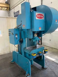55 Ton, Heim #5-OBI-F, OBI flywheel press, 3" stroke, 13" Shut Height, air clutch & brake, 120 SPM, 5 HP
