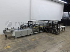 Arpac #TS-2200, automatic continous motion, servo driven, tray former, loader & hot melt glue sealer, 20-50