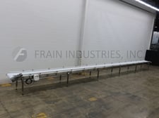 24" wide x 47.1' long, Stainless Steel table top conveyor, 3/4 HP