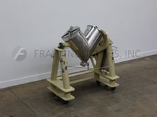 5 cu.ft. Patterson, 304 Stainless Steel twin shell mixer, bolt down covers, 6" ID butterfly valve discharge