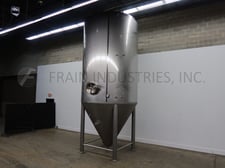 Mueller #150BBL, 304 Stainless Steel jacketed & insulated tank, 96" dia. x 138" straight wall, cone bottom