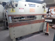 60 Ton, Accurpress #7608, hydraulic press brake, 8' overall, 76" between housing, 2-Axis CNC Back Gauge Sys