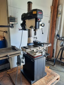 Jet #JMD-18PFN, milling/drilling machine, 9-1/2" x32-1/4" table, 2 HP, R-8 spindle, 5" spdl travel, 3" quill