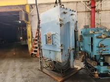850 Ton, TMP French Oil, hydraulic press, 30" x 30", 24" daylight, 24" stroke, electric platens
