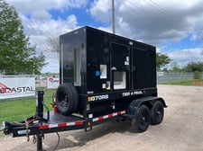 62 KW JCB #G70RS, diesel trailer mounted, Tier 4F, sound attenuated enclosure, 120/240/208/277/480 Volts