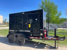 62 KW JCB #G70RS, diesel trailer mounted, Tier 4F, sound attenuated enclosure, 120/240/208/277/480 Volts, 586