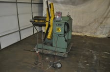4000 lb. American Steel Line #60, motorized uncoiler, 26" mandrel, 50" outside dimensions, 16"-20" ID, manual