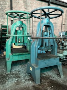 20 Ton, Hopkins #2, 18-3/4" x20" tbl, 7-5/8" stroke, & 60 Ton Hopkins #3, 24" x27" tbl, 12-1/4" stroke