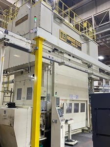 1200 Ton, Minster #E2-1200-120-60, straight side double crank stamping press, 12" stroke, 44" Shut Height