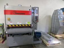 37" Timesavers #137-1HPMES, dry abrasive belt sander with WDC-5 wet dust collector, 2001