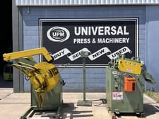 2500 lb. Coe Press Equipment #CPR-PO-2512 / CPPS-PO-225-12, uncoiler & powered straightener, 12" W, 60" OD