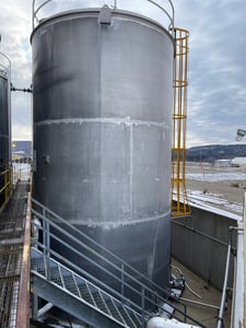 29036 gallon Peacock Inc, Aluminum Storage Tank For Hydrogen Peroxide, 15' diameter x 27' H, 132000 Liters